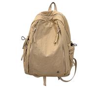 Zaino scolastico casual giapponese per studentesse universitarie, borsa a tracolla tinta unita, leggero, per computer, per studenti delle scuole medie e superiori (Khaki, One Size)
