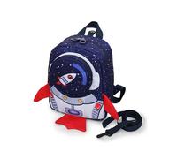 Zaino scolastico con redinelle, per bambini e bambine, impermeabile, per bambini da 1 a 3 anni, motivo con razzo, per asilo nido, scuola materna