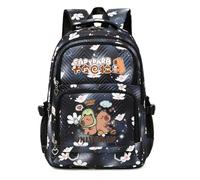 Zaino scolastico con stampa di cartoni animati per bambini, uno zaino alla moda e spazioso per alunni della scuola primaria, leggero e di stile,Black1