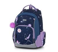 Zaino scolastico decorato con motivi floreali e dettagli ornamentali