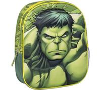 Zaino scolastico Hulk con design 3D e stampa Marvel originale - Zaino resistente per bambini Hulk con schienale imbottito e tasca laterale