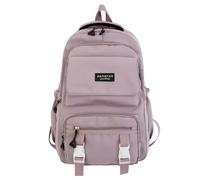 Zaino scolastico impermeabile e portatile con toppe decorative a forma di lettere, funzionale, adatto per laureati, ragazze adolescenti, matricole, studenti del secondo, terzo e quarto anno di college