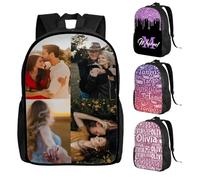 Zaino scolastico impermeabile personalizzato, idea regalo unica per computer portatile con logo con nome e testo, 4 Foto, M, Casual