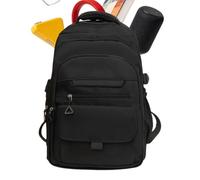 Zaino Scolastico Leggero Impermeabile Multi-tasche Per Studentesse,Nero | Cuciture rinforzate e tasca posteriore segreta per proteggere oggetti di valore ogni giorno