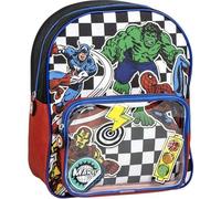 Zaino scolastico Marvel Avengers con tasca trasparente e design da supereroe - Zaino resistente Avengers per bambini e bambine