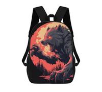 Zaino Scolastico Per Bambini Fearsome Werewolf Howling at The Moon Zaino Alla Moda Per Adolescenti Zaino Casual Per Ragazzi E Ragazze Borsa Scolastica Per Adolescenti Zaino Stampato in 3D 17inch