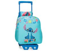 Zaino scolastico per bambini Joumma Disney Aloha Stitch, realizzato in poliestere, spallacci larghi e regolabili che si adattano, tasca frontale.