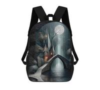 Zaino Scolastico Per Bambini Moonlit Bridge to The Hidden Keep Zaino Alla Moda Per Adolescenti Zaino Casual Per Ragazzi E Ragazze Borsa Scolastica Per Adolescenti Zaino Stampato in 3D 17inch