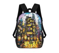 Zaino Scolastico Per Bambini Neon Metropolis - Surreal Urban Nightscape Zaino Alla Moda Per Adolescenti Zaino Casual Per Ragazzi E Ragazze Borsa Scolastica Per Adolescenti Zaino Stampato in 3D 17inch