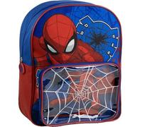 Zaino scolastico per bambini Spider-Man con tasca trasparente e ragnatela - Zaino resistente Spiderman blu e rosso per bambini fan della Marvel