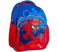 Zaino scolastico per bambini Spider-Man, design blu e rosso con tasche laterali - Zaino Spiderman resistente e comodo per bambini fan della Marvel