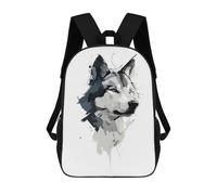 Zaino Scolastico Per Bambini Stampato in 3D Abstract Wolf Vector Portrait in Watercolor Style Zaino Per Bambini Ad Alta Capacità, Zaino Da Viaggio Alla Moda, Borsa Scolastica Per Bambini, Zaino Casual