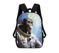 Zaino Scolastico Per Bambini Stampato in 3D Chimpanzee Astronaut in Space Suit Zaino Per Bambini Ad Alta Capacità, Zaino Da Viaggio Alla Moda, Borsa Scolastica Per Bambini, Zaino Casual 17inch