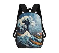 Zaino Scolastico Per Bambini Stampato in 3D Expressionist The Great Wave - Bold Contemporary Art Reinterpretation Zaino Da Viaggio Ad Alta Capacità Borse Per Libri Alla Moda Zaini Casual Per Bambini P