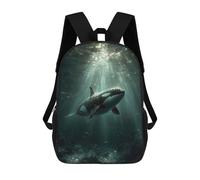 Zaino Scolastico Per Bambini Stampato in 3D Orca Whale Swimming Underwater with Sunbeams Zaino Da Viaggio Ad Alta Capacità Borse Per Libri Alla Moda Zaini Casual Per Bambini Per La Scuola 17inch