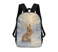Zaino Scolastico Per Bambini Watercolor Rabbit in Winter Forest Zaino Alla Moda Per Adolescenti Zaino Casual Per Ragazzi E Ragazze Borsa Scolastica Per Adolescenti Zaino Stampato in 3D 17inch