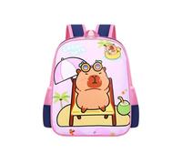 Zaino scolastico per bambini, zaino scolastico per bambini Capybara, zaino scolastico impermeabile per cartoni animati fresco e carino, tre misure tra cui scegliere,Rosa,Small