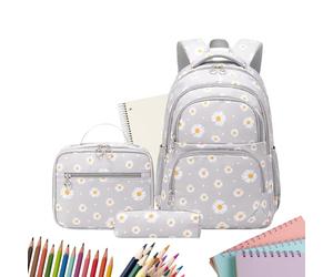 Zaino Scolastico Per L'istruzione Primaria - 510 G Bellissimo Set Di Zaino E Borsa Per Il Pranzo Per L'istituto | Attrezzatura Per Con Stampa Floreale, Per Studenti, Adolescenti, Bambini E Giova