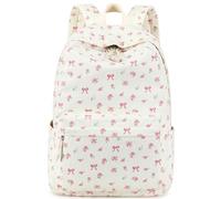 Zaino scolastico per ragazzi, grande, in velluto a coste, leggero, per ragazze e ragazzi, casual, per scuola superiore e universitaria, Fiocco rosa floreale, Medium, Zaini Daypack