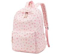 Zaino scolastico per ragazzi, grande, in velluto a coste, leggero, per ragazze e ragazzi, casual, per scuola superiore e universitaria, Fiocco Rosa Floreale-1, Medium, Zaini Daypack