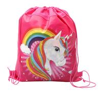 Zaino scolastico per scarpe e abbigliamento con motivo unicorno e arcobaleno rosa 35x27 cm