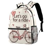 Zaino scolastico per uomini e donne, vintage, Let's Go for a Ride, borsa da viaggio per computer portatile, zaino leggero per università, zaino casual