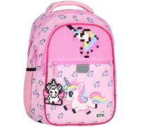Zaino scolastico rigido, zainetto da scuola per bambine, con elementi riflettenti, a quattro scomparti, 24l (Unicorno)