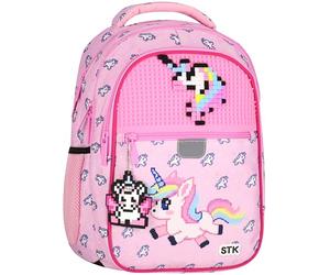 Zaino scolastico rigido, zainetto da scuola per bambine, con elementi riflettenti, a quattro scomparti, 24l (Unicorno)