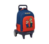 SUPER MARIO MAMMA MIA - Zaino grande con ruote, Compact Evoluzione, rimovibile, ideale per bambini di diverse età, comodo e versatile, qualità e resistenza, 33 x 22 x 45 cm