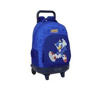 Sonic - Zaino grande con ruote, compatto, rimovibile, ideale per bambini di diverse età, comodo e versatile, qualità e resistenza, 33 x 22 x 45 cm