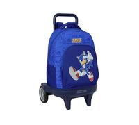 Sonic - Zaino grande con ruote, compatto evoluzione, rimovibile, ideale per bambini di diverse età, comodo e versatile, qualità e resistenza, 33 x 22 x 45 cm