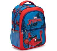 Zaino scolastico Spider-Man per bambino, licenza ufficiale Marvel, 100% poliestere, colore rosso e blu, doppio scomparto con cerniera, tasca laterale in rete, ritorno a scuola