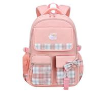 Zaino scolastico stampato cartone animato grande capacità di riduzione del carico dei bambini zaino traspirante resistente allo sporco, rosa