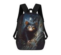 Zaino scolastico stampato in 3D per bambini Otter Swimming in Water with Lily Pads Zaino scolastico per bambini, borsa da viaggio, borsa per libri alla moda, grande capienza, Aye-aye Lemur In The