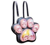 Zaino scolastico - Zaino da donna a forma di di gatto - Borsa portaoggetti grande per bambole di peluche, zaino da viaggio per amanti dei gatti, Noce nero., Refer to description