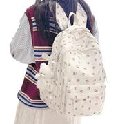 Zaino scolastico - Zaino per la scuola con fragole estetico - grande libreria per organizzare e riporre oggetti per bambini e donne, scuola elementare media, Natale, compleanno viaggio