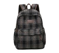 Zaino scozzese vintage per donna uomo, borsa per libri scozzese alla moda in tartan borsa per laptop per libri da viaggio alla moda Y2k, nero grigio..