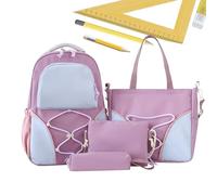 Zaino scuola - 4 pezzi borsa per libri | libero - zaino da viaggio | borsa da viaggio con custodia a grande capacità per libri di, scrittura, studio, college Teena, Siehe