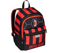 Zaino Scuola A.C. MILAN Calcio - PATH OF VICTORY, Nero Rosso - Zaino Doppio Scomparto - Tasca Porta Borraccia, Zaino Bambino - Maxi Capienza