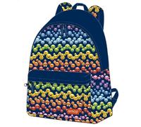 Zaino scuola americano deluxe Emoji Rainbow Cm. 43x33x13