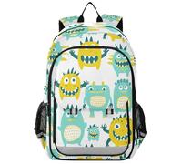 Zaino scuola bambini 8-12: borse leggere per bambini in colori assortiti - simpatici piccoli mostri verde giallo