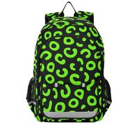 Zaino scuola bambini per ragazzi 8-12: borse leggere per libri per la scuola media in colori assortiti - Leopard Pattern Neon Green Black