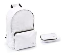Zaino Scuola Be You 22 Bianco Glitter Blillantinato + Astuccio Ovale zip