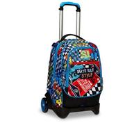 Zaino Scuola Con Carrello Sganciabile A 2 Ruote - Trolley Jack 2WD - SJ GANG - TRICKFLIP BOY - 3 in 1 - Triplo Uso + Occhiali da Sole
