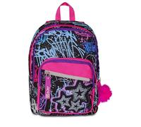 SJ GANG STYLE JAM GANG Zaino Scuola Zaino Doppio Scomparto SJ Ever, Fucsia e Nero, Zaino Doppio Scomparto e Tasca per Borraccia, 30 L, Zaino Scuola Elementare e Media, Zaino Bambina