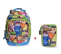 Zaino Scuola Dream Cross Stumble Guys Lime 2025-2026 + Astuccio 3 zip completo