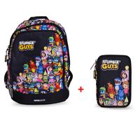 Zaino Scuola Dream Cross Stumble Guys Nero 2025-2026 + Astuccio 3 zip completo