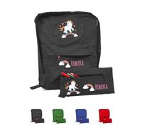 Zaino Scuola e Astuccio Personalizzati Con Nome e Unicorno Bambini Materna Elementari Asilo Medio Unisex Zainetto Cartella Porta Pastelli Bimbo Bimba Gita Viaggio Borsa Studenti Made in Italy