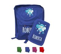 Zaino Scuola e Portapastelli Personalizzati Con Nome e Fatina Bambini Materna Elementari Asilo Medio Unisex Zainetto Cartella Porta Pastelli Bimbo Bimba Gita Viaggio Borsa Studenti Made in Italy