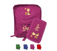 Zaino Scuola e Portapastelli Personalizzati Con Nome e Giraffa Bambini Materna Elementari Asilo Medio Unisex Zainetto Cartella Porta Pastelli Bimbo Bimba Gita Viaggio Borsa Studenti Made in Italy